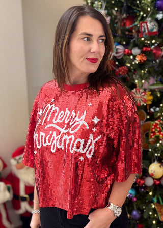 Christmas Cheer Sequined Top