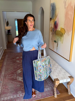 Periwinkle Twist Sweater
