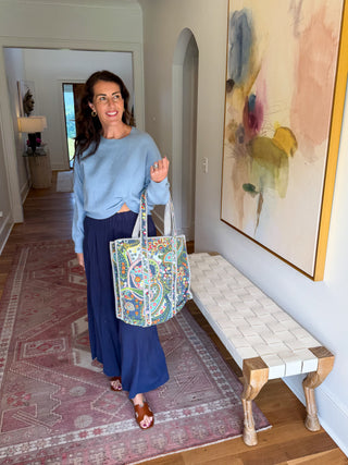 Periwinkle Twist Sweater