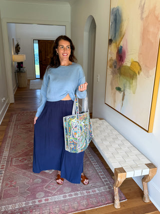 Periwinkle Twist Sweater