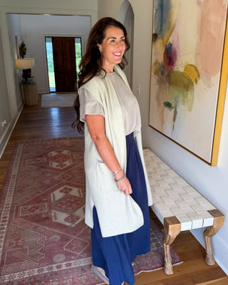 Stone Sleeveless Duster