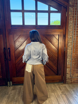 Fringe Line Suede Shacket
