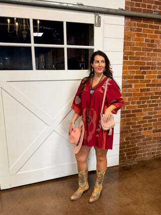 Desert Bloom Embroidered Dress