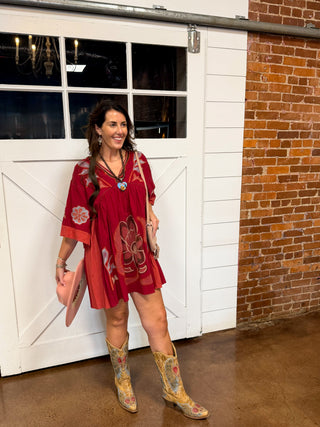 Desert Bloom Embroidered Dress