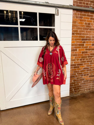 Desert Bloom Embroidered Dress