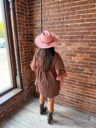 Desert Bloom Embroidered Dress