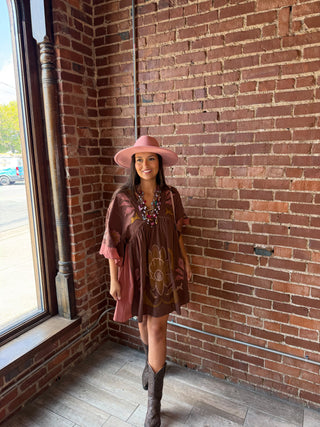 Desert Bloom Embroidered Dress