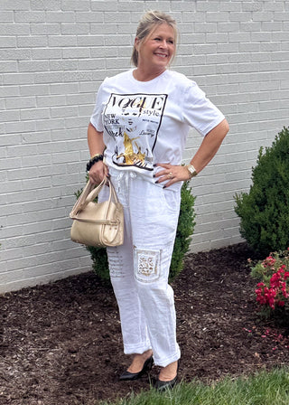 Luxe Linen Embellished Statement Pants