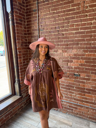 Desert Bloom Embroidered Dress