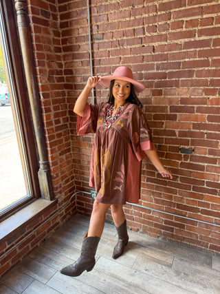 Desert Bloom Embroidered Dress