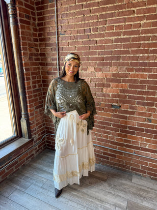 Moonlight Beaded Tiered Skirt