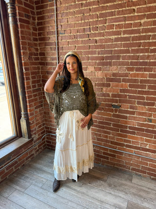 Moonlight Beaded Tiered Skirt