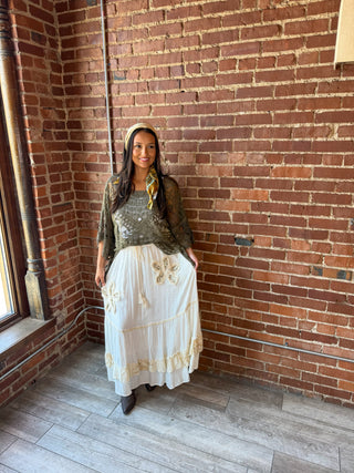 Moonlight Beaded Tiered Skirt