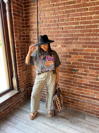 Leopard Barrel Jeans