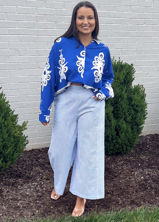 Royal Blue Blouse
