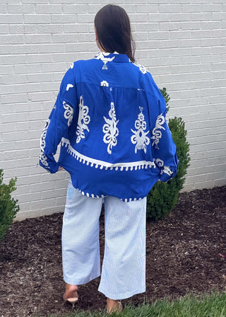Royal Blue Blouse