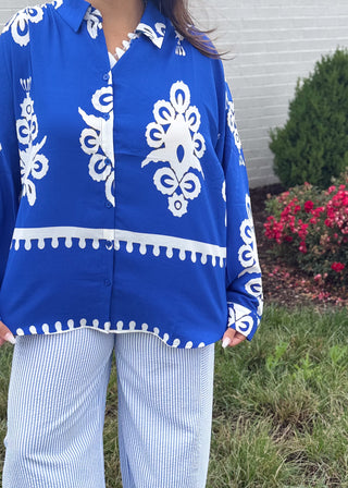 Royal Blue Blouse