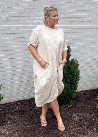 Short Sleeve Natural Dress