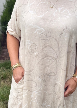 Short Sleeve Natural Dress