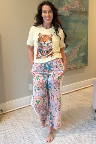 Jeweled Collar Tiger Tee