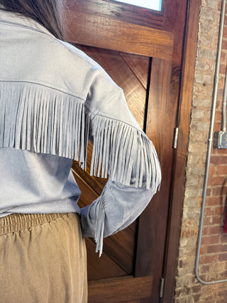 Fringe Line Suede Shacket