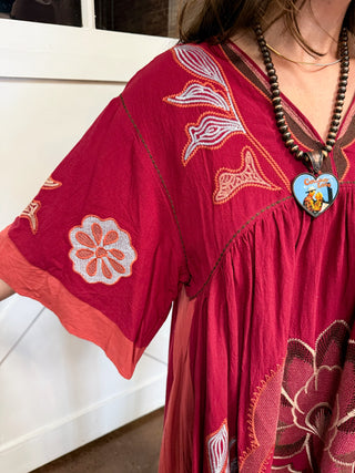 Desert Bloom Embroidered Dress