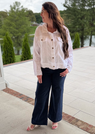 Coastal Linen Button Jacket