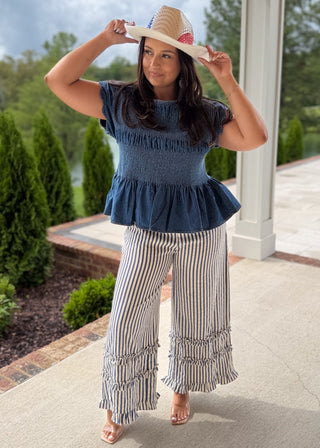 Navy Love Wide Leg Pants