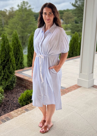 Seaside Stripe Shirt Dress