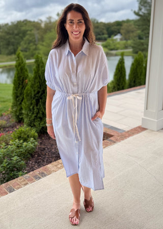 Seaside Stripe Shirt Dress