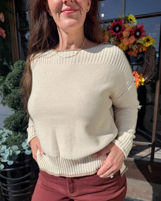 Ivory Boat Neck Sweater