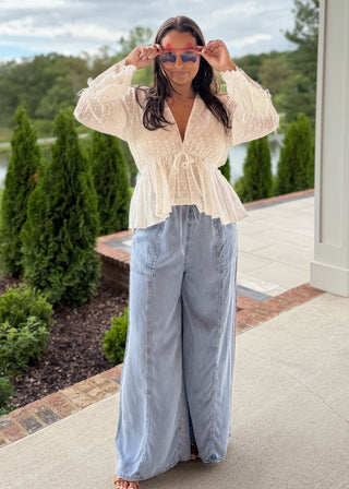Everyday Romance Tie-Front Blouse