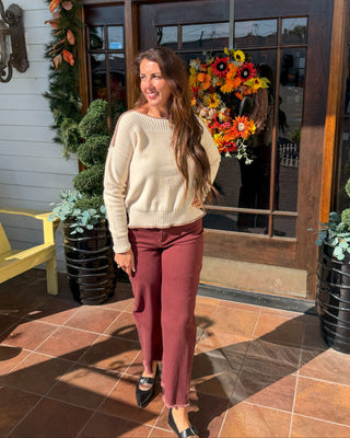 Ivory Boat Neck Sweater
