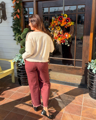 Ivory Boat Neck Sweater