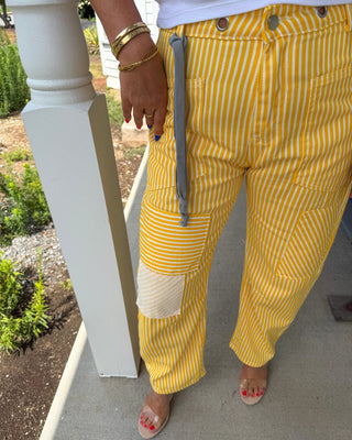 Sunshine Striped Mid Rise Pants