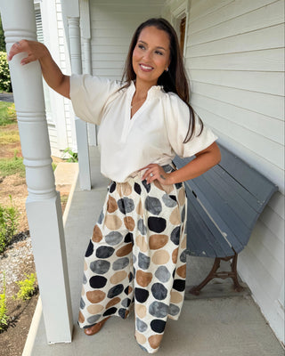 Bubble Wide Leg Pants