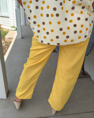 Sunshine Striped Mid Rise Pants