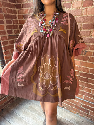 Desert Bloom Embroidered Dress