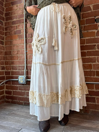 Moonlight Beaded Tiered Skirt