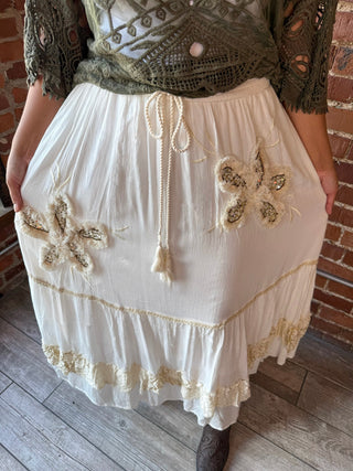 Moonlight Beaded Tiered Skirt