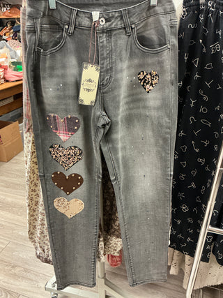 HEART TRIM PANTS(1666F