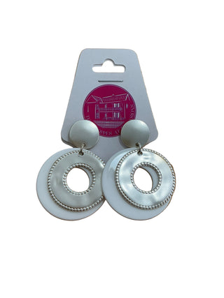 Moonstone Silver Halo Earrings