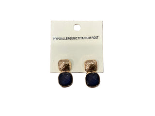 DUBL METAL/STONE EARRING(08694