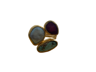 IKAT 3 Stone Gold Rings